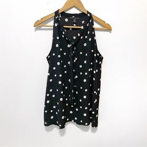 Sleeveless Black Polkadot Blouse